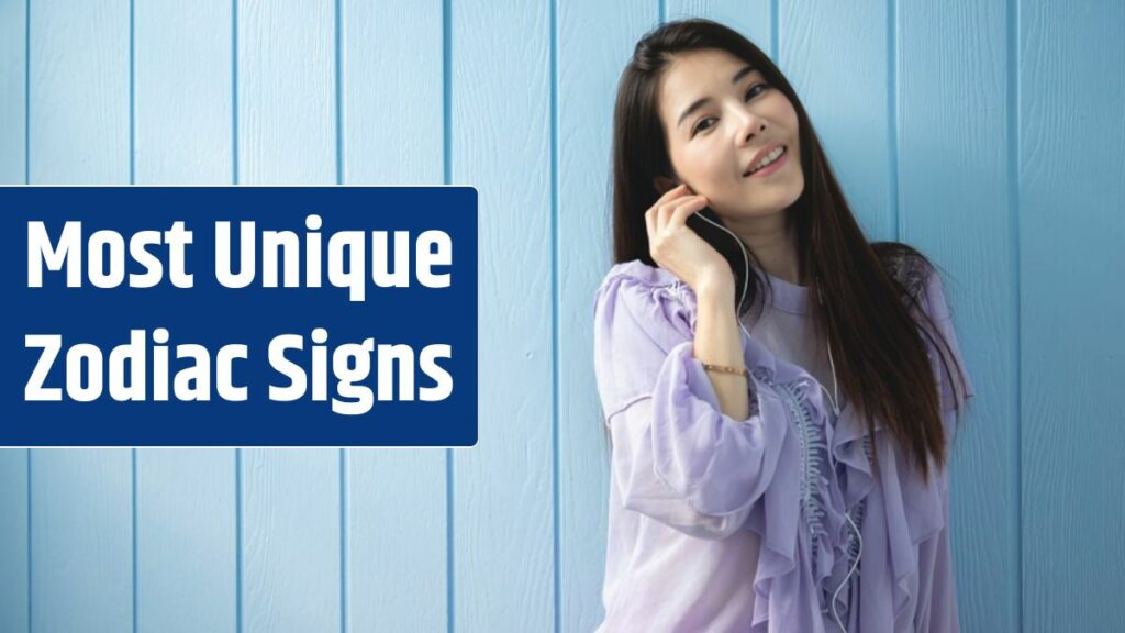 Smiling young asian woman listening music with blue wood texture. young asian woman life style.